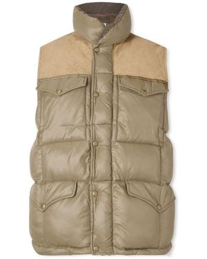 RRL Suede-trimmed Shell Gilet - Natural