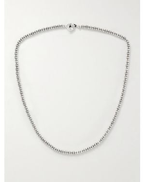 Mikia Sterling Hematite Beaded Necklace - White