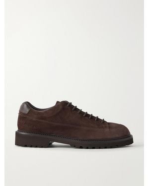 Common Projects Piuma Leather-Trimmed Suede Hiking Boots - Brown