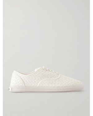 Bottega Veneta Intrecciato Leather Trainers - Natural
