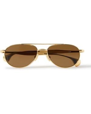 Bottega Veneta Aviator-Style-Tone Sunglasses - Metallic