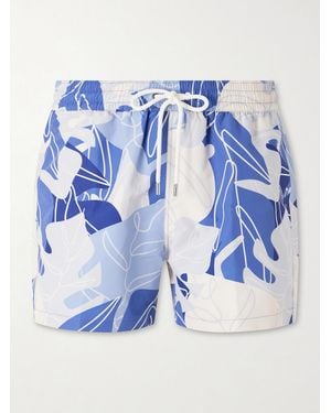 Frescobol Carioca Rio Straight-leg Mid-length Printed Recycled Swim Shorts - Blue