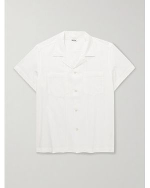 Bode Camp-Collar Cotton-Voile Shirt - White