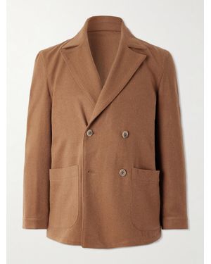 STÒFFA Double-Breasted Camel Hair Blazer - Brown