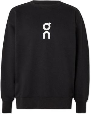 On Shoes Club Logo-print Organic Cott-blend Jersey Sweatshirt - Black
