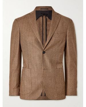 Slowear Incotex Herringbone Wool Blazer - Brown