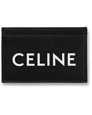 Celine Logo-Print Leather Cardholder - Black
