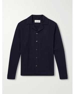 Frescobol Carioca Safra Camp Collar Wool Shirt - Blue