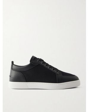 Christian Louboutin Rantulow Cotton-twill And Leather Trainers - Black