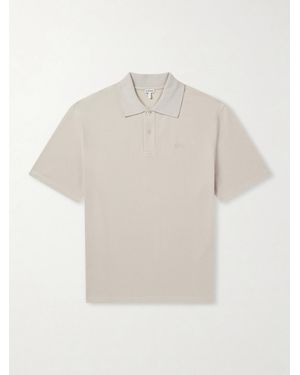Loewe Anagram-Embroidered Cotton-Piqué Polo Shirt - White