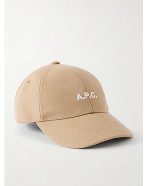 A.P.C. Charlie Logo-Embroidered Cotton-Canvas Baseball Cap - Natural