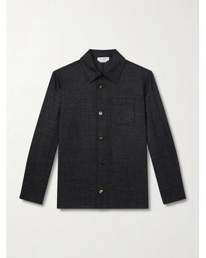 Gabriela Hearst Drew Wool And Silk-blend Overshirt - Blue