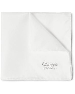 Charvet Silk Pocket Square - White