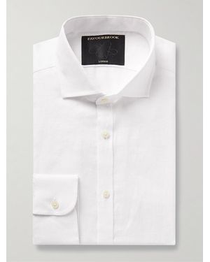 Favourbrook Bridford Cutaway-Collar Linen Shirt - White