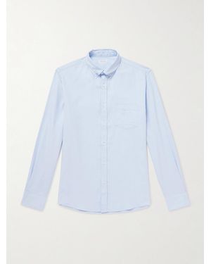 Sunspel Button-Down Collar Cotton Oxford Shirt - Blue