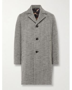 Paul Smith Herringbone Wool-Blend Coat - Grey