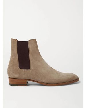Saint Laurent Suede Wyatt Chelsea Boots - Brown