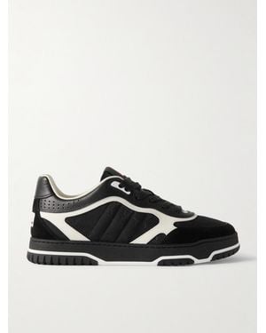Gucci Re-Web Suede And Webbing-Trimmed Canvas And Leather Trainers - Black