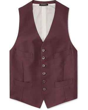 Tom Ford Dyllan Wool, Mohair And Silk-Blend Twill Waistcoat - Purple