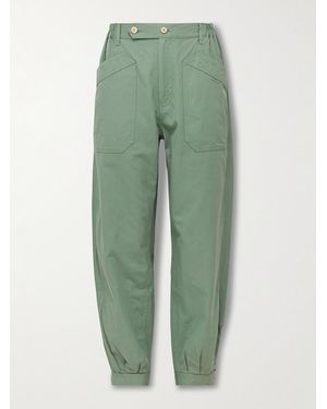 Visvim Carrol Tapered Cotton-gabardine Cargo Pants - Green