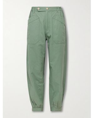 Visvim Carrol Tapered Cotton-gabardine Cargo Trousers - Green
