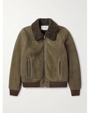 Saint Laurent Shearling Blouson Jacket - Green