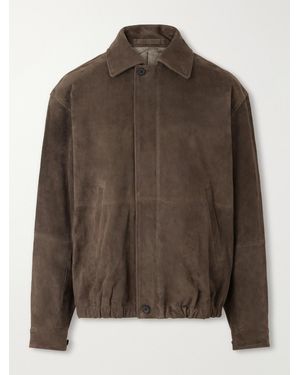 Ssstein Paneled Suede Blouson Jacket - Brown
