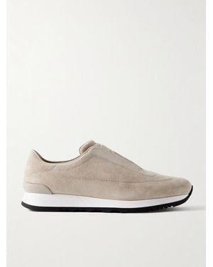 John Lobb Lift Suede Slip-On Sneakers - White