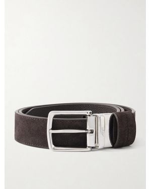 MR P. 3.5Cm Reversbile Suede And Full-Grain Leather Belt - Black