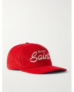 SAINT Mxxxxxx Secret Logo-Embroidered Cotton-Corduroy Baseball Cap