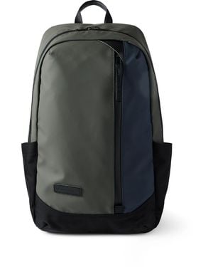 master-piece Slick Logo-Appliquéd Leather And Cordura Ballistic Nylon Backpack - Black