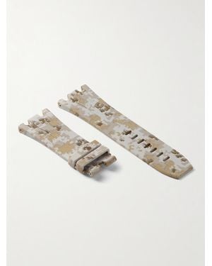 HORUS WATCH STRAPS Tang 44Mm Camouflage-Print Rubber Watch Strap - Metallic