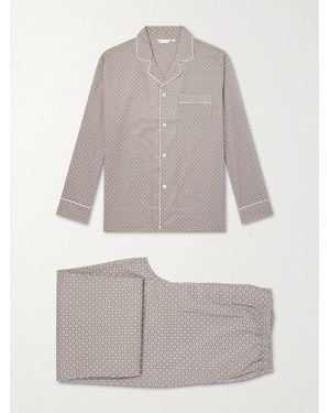 Derek Rose Ledbury 96 Printed Cotton-Poplin Pyjama Set - Grau