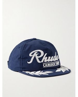 Rhude Camden Town Logo-Embroidered Nylon Baseball Cap - Blue