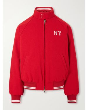 Aimé Leon Dore Ny Highlanders Logo-Embroidered Wool-Blend Varsity Jacket