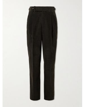 James Purdey & Sons Straight-Leg Cotton-Corduroy Trousers - Black