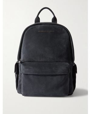 Brunello Cucinelli Suede Backpack - Black