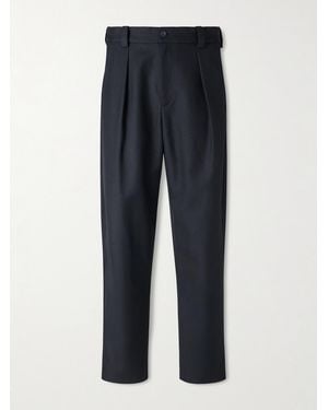 A.P.C. Renato Straight-Leg Pleated Twill Trousers - Blue