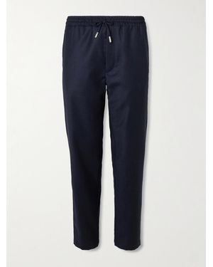 MR P. James Slim-Fit Wool-Flannel Drawstring Suit Trousers - Blue