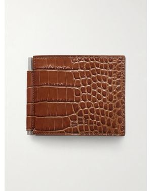 Tom Ford Croc-Effect Leather Billfold Wallet - Brown