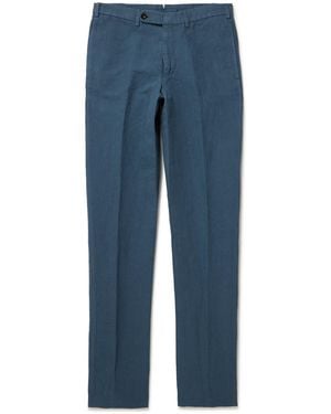 Sid Mashburn Sport Straight-Leg Hemp And Cotton-Blend Canvas Pants - Blue