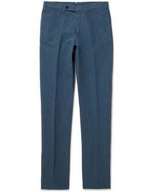 Sid Mashburn Sport Straight-Leg Hemp And Cotton-Blend Canvas Pants - Blue