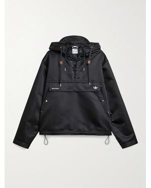 adidas Originals Wales Bonner Sailor Logo-Embroidered Recycled-Shell Hooded Jacket - Black