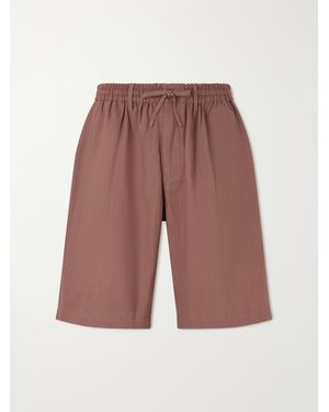 Kardo Milo Straight-leg Cotton Drawstring Shorts - Red