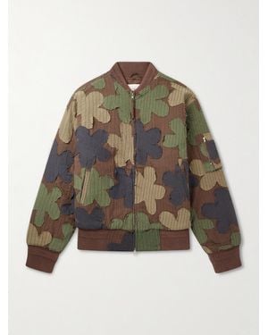 Kardo Max Embroidered Appliquéd Cotton-seersucker Bomber Jacket - Green