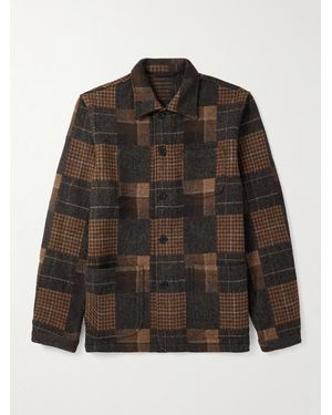 Sid Mashburn Checked Wool-flannel Overshirt - Black