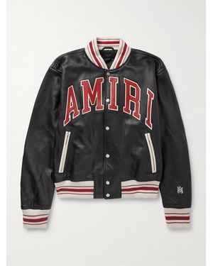 Amiri Leather Bomber Jacket - Black