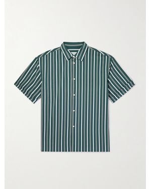 A Kind Of Guise Elio Striped Textured-Cotton Shirt - Blue