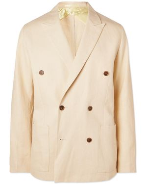 NN07 Jordin 1454 Double-Breasted Linen Blazer - Natural