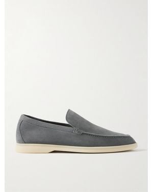 Loro Piana Summer Walk Suede Loafers - Grey